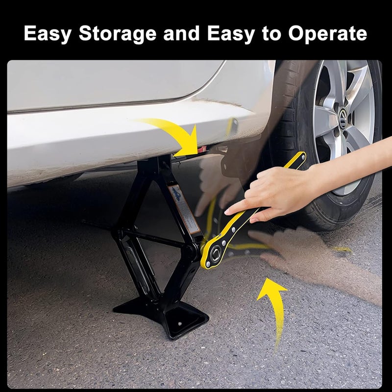 IMAYCC Scissor Jack for Car - 2 Ton (4409 lbs) Car Jack Kit,Quick Lifting Tire Changing Kit, Tire Jack kit for Auto/SUV/MPV (2 Ton) - Image 5